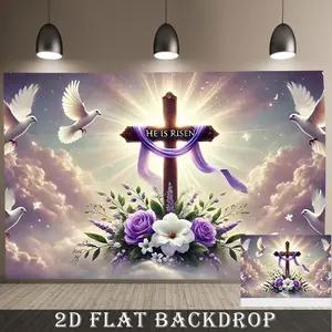 Religious Cross Backdrop Vintage Faith Theme Tapestry Wall Hanging Photography Background for Easter Celebration Baptism Wedding Prayer Gathering Church Event Home Decor Party Supplies Gift Ideas