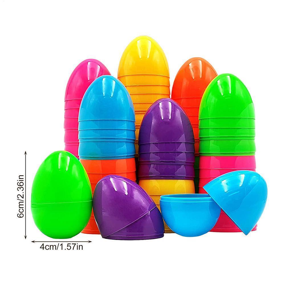 50Pcs Easter Empty Eggs Fillable Colorful Bright Easter Eggs Shell Toys Assorted Colors Easter Eggs Fake Eggs Easter Decoration