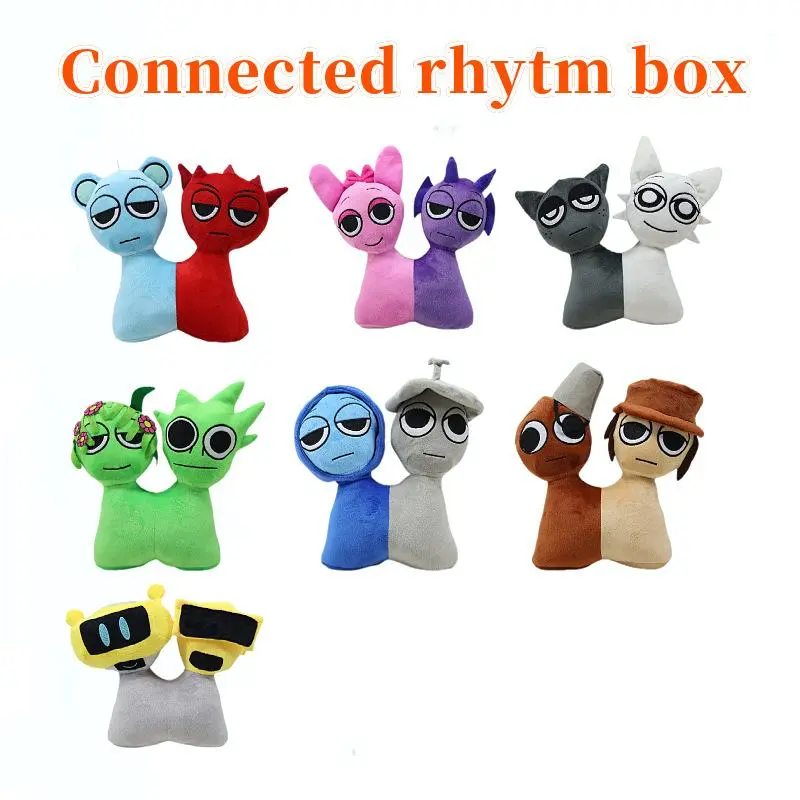 New 25CM Sprunki Plush Toy Collaboration Mode Sprunki Stuffed Anime Figure Room Ornament Display Plush Toy Birthday Gift, Cute Toys, Fun Toys For Kids