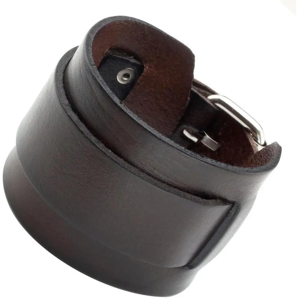 Cutom Leather Bracelet - Personalized Punk Men Women Black Brown Wide  Wrap Cuff Bangle Bracelet Belts Wistband, Adjustable 7.2"-9"