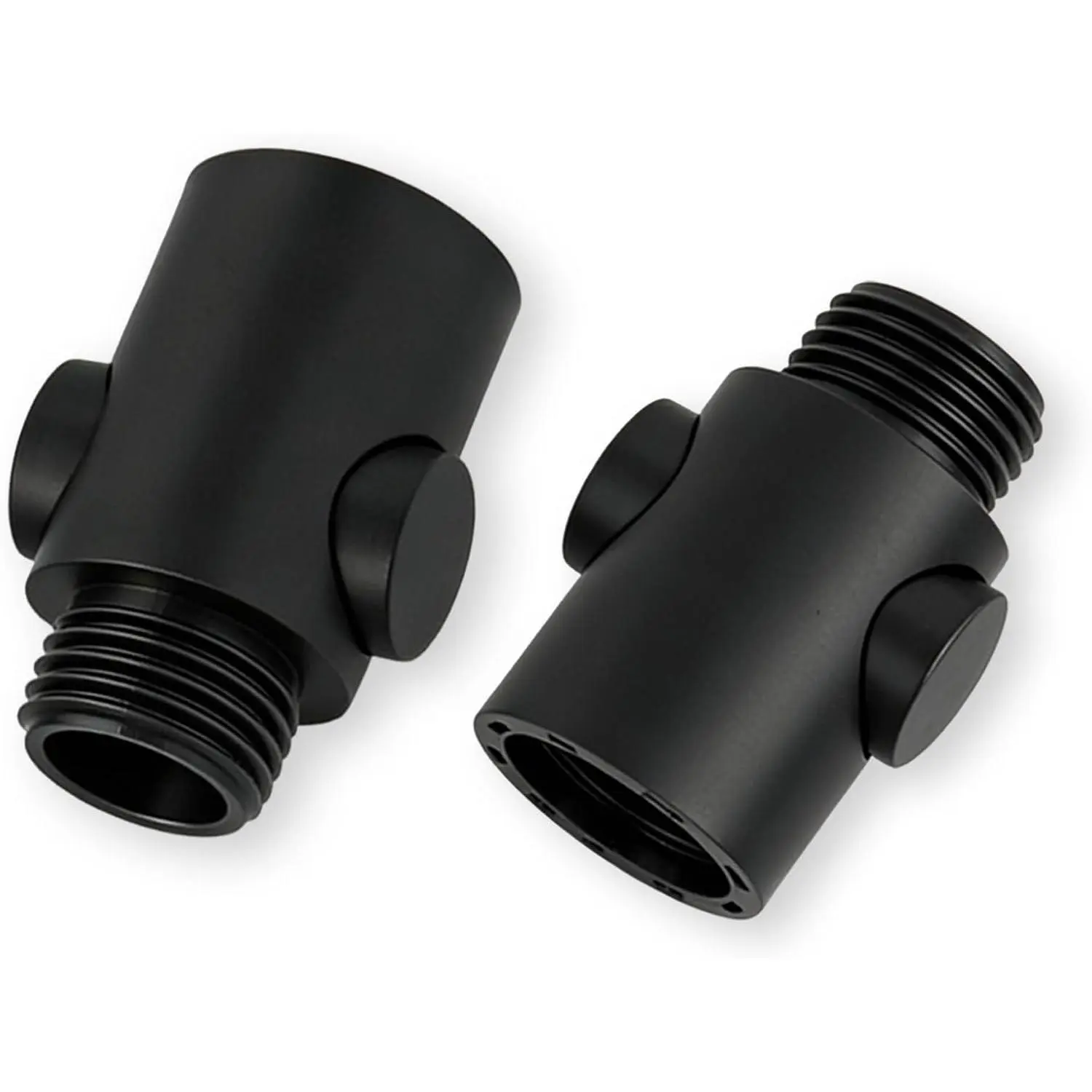 2 Pack Shower /OFF Valve for Hand Held or Rain Shower  - Large Button- Bathroom Water Valve Flow Regulating For Shower Wand, Sprayer - (Matte Black)