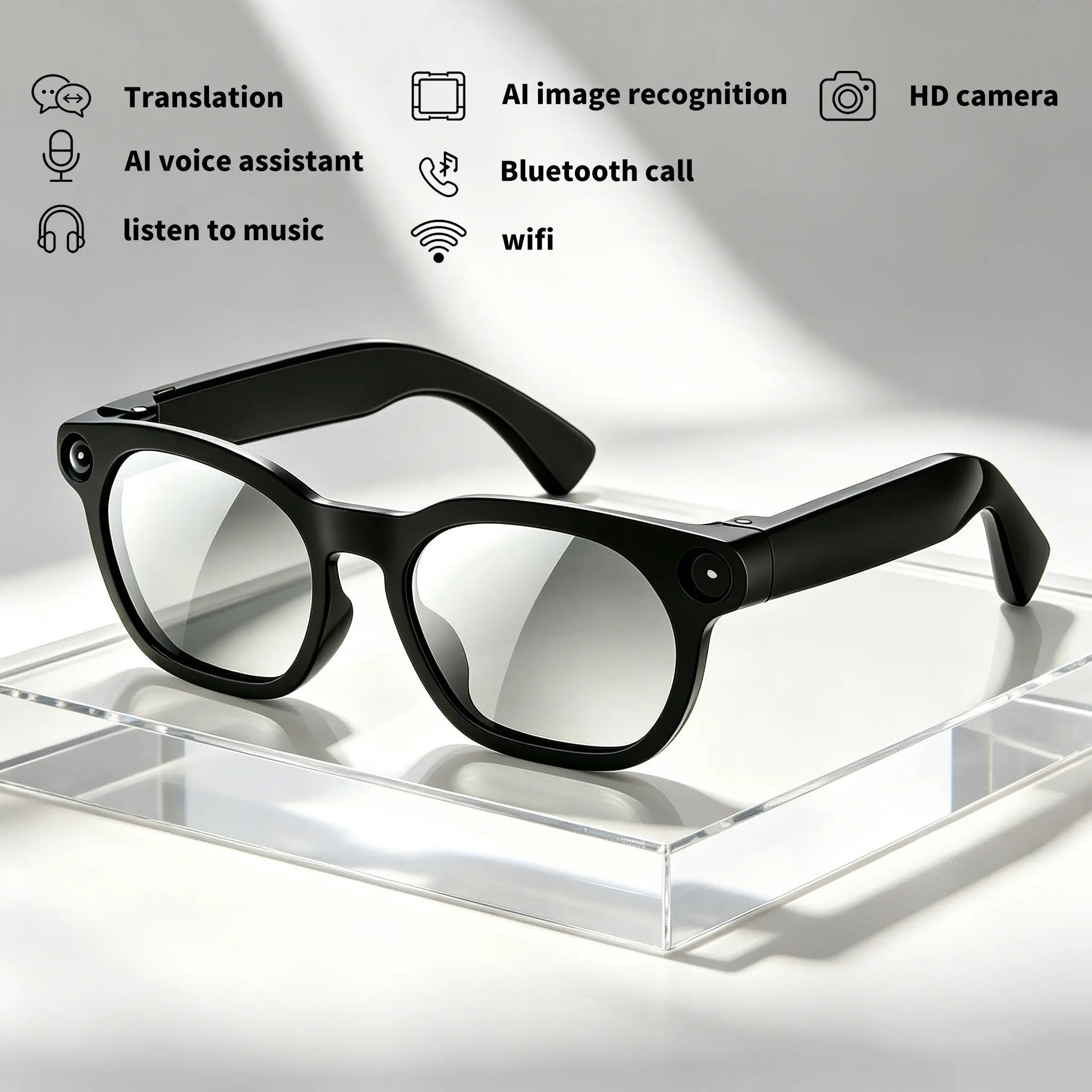 Smart Audio Glasses with Ai Real-Time Translation, Ideal for Daily Wear, Short Trips, Friend Gatherings, Multi-Scene Use Companion