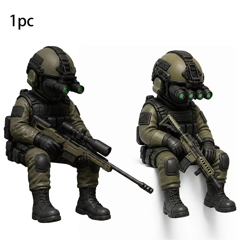 Tactical Mini Soldier Figurine,Tactical Sniper Mini Figurine,Armed Special Forces Statue,Realistic Military Soldier Decorate,Tactical Army Soldier Collectible for Military Veterans Men,Resin Figure,Figurines for Collectors