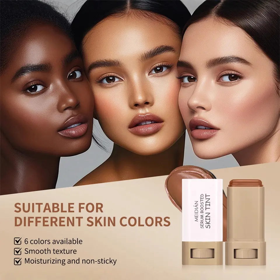 Six Color Rotary Foundation Make-up Concealer, A Soft Focus Makeup Setting Cream, Concealer Oil Control, Makeup Holding Concealer Foundation Make-up Stick, Suitable for Beginners' Daily Makeup