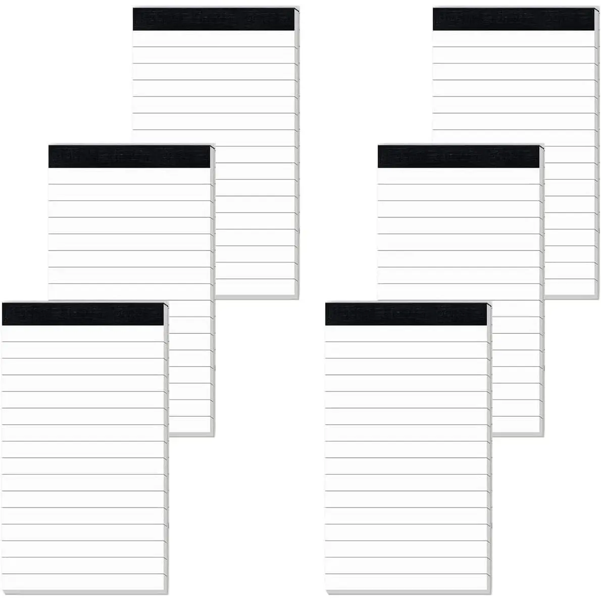 6 count Note Pads Refills 3 x 5 inches Memo Small Notebook Writing Pads with 30 Sheets Each Pad College Ruled Lined Paper NotePads White