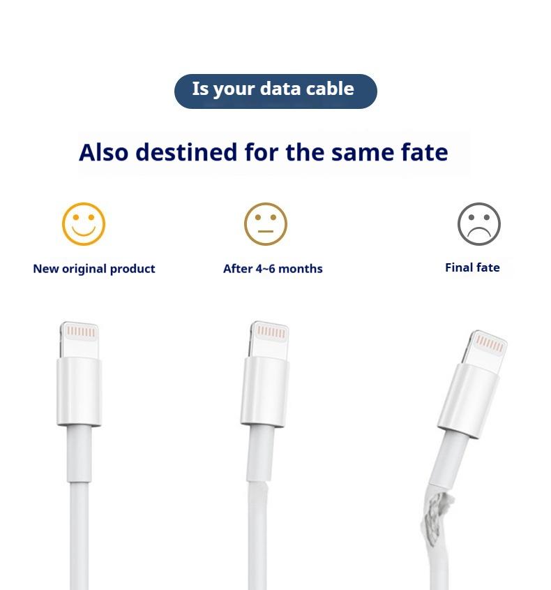 Data cable protective cover, charging cable protective cover, anti-break connector protective cover, suitable for IOS and Android phone charging cables