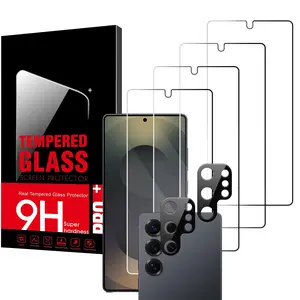 Galaxy S25 Ultra Tempered Glass Screen Protector & Camera Lens Protector Set (4+2 Pcs), 9H Scratch-Resistant, Fingerprint-Friendly, Transparent Phone Accessory with Easy Installation for Full Protection