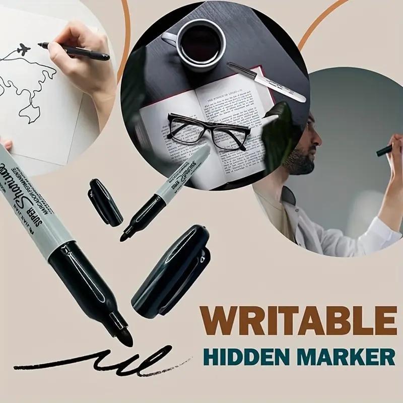 Transfer Safe Marker Pen, 1 Count Plastic Waterproof Marker Pen, Permanent Oil Marker Hidden Secret Storage Tool, Fun Gift for Family and Friend, Dual Tip Marker, Multipurpose Marker Pen, Stationery Supplies