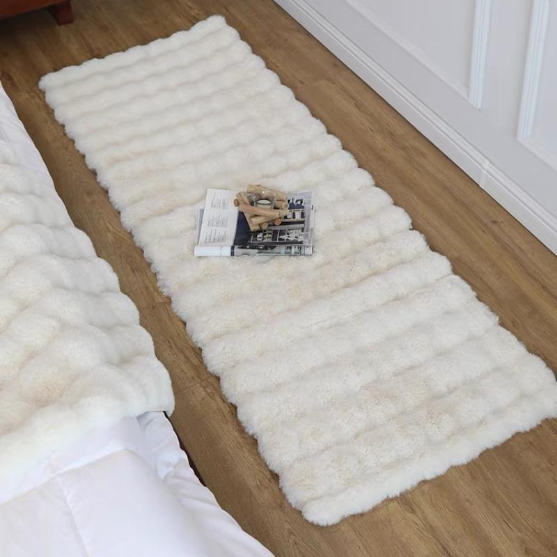 Solid Color Bubble Fluffy Rug, Soft Plush Rug, Non-slip Floor Mat, Decorative Area Rug for Home Living Room Bedroom Bedside