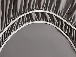 Deep Queen Sheets Sets - Fits Mattress 18-24 Inches Deep - Deep Sheets - 6 Piece Queen Size - Grey