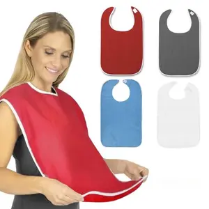 2Pcs Premium Stain Resistant Adult Dining Bibs, Adjustable Extended Length Washable Food Protector For Daily Meals