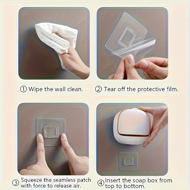 3-Color Light Luxury High-End Wall-Mounted Leak-Proof Soap Dish with Cover and Drip Tray, Suitable for Shower Rooms or Kitchens, Keeps Soap Dry and Prevents Water Accumulation, Elegant Countertop Wall Decor, 11 Holiday Decorations, Not Just Beautiful