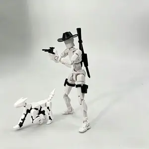 Multi-Jointed Action Doll with Mechanical Dog, Lucky13 Dummy13 Set, Western Cowboy Soldier Model, Full Joint Movement, Multiple Colors, Gift Idea