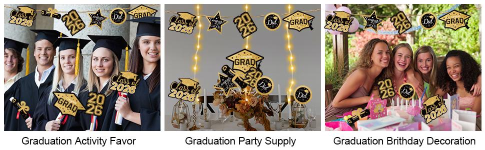 Graduation Decorations Class of 2026-30pcs Black and Gold Graduation Table Centerpieces Sticks Table Toppers with Lights for College High School Congrats Grad Party Supplies Graduation Decorations Class of 2026-30pcs Black and Gold Graduation Table Centerpieces Sticks Table Toppers with Lights for College High School Congrats Grad Party Supplies