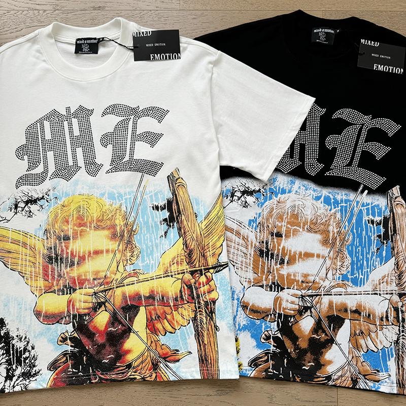 Tshirt Angel Print Cotton Streetwear Round Neck Short Sleeve Casual Daily Wear Summer Party For Men Women Couple Unisex Trendy Fashion Top