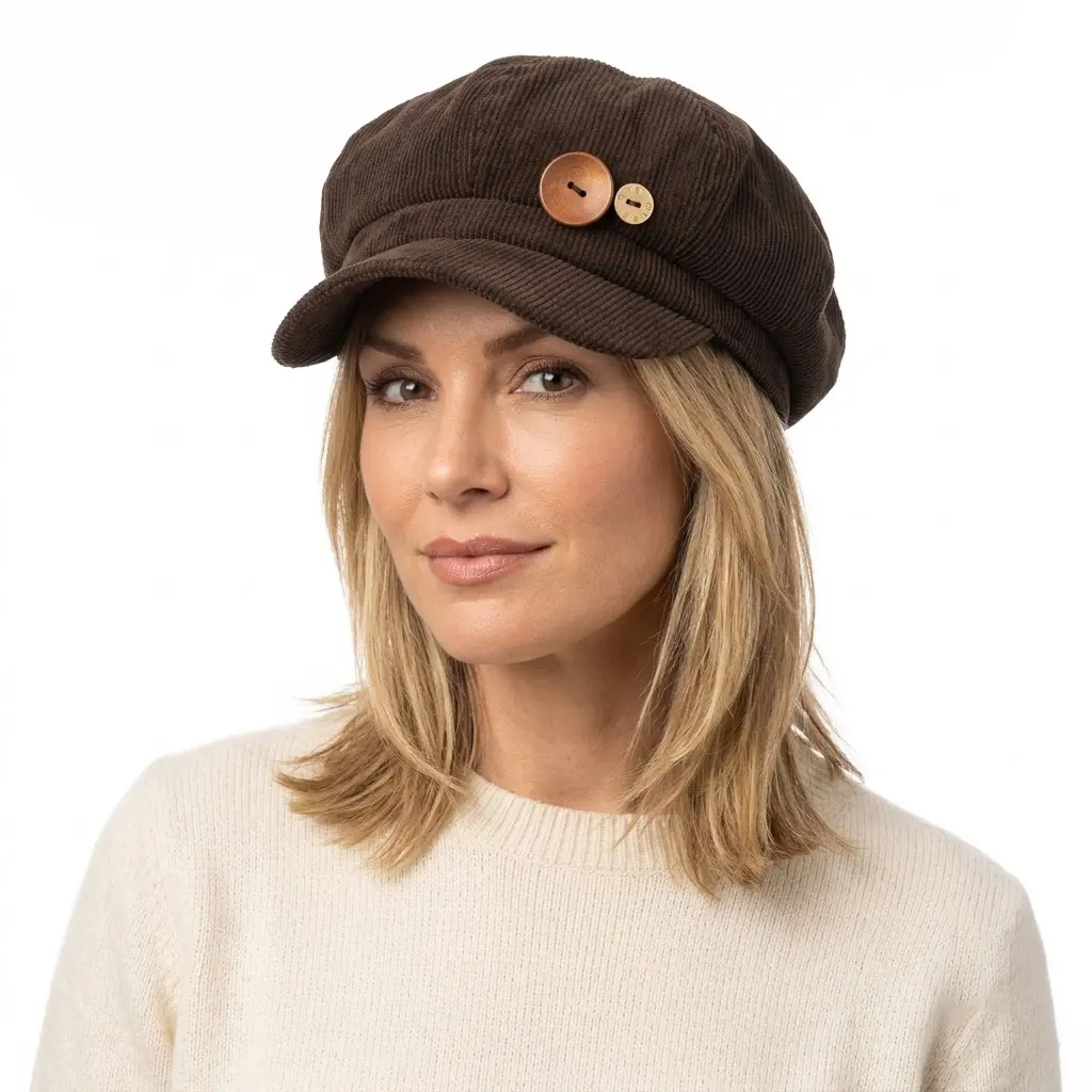 Cozy Corduroy Newsboy Cap Slim Face Look Warm Windproof Winter Hat for Women Soft Everyday Essential Breathable Stylish Octagonal Beret Adjustable Fit 56 60cm Black Coffee Beige Autumn Spring