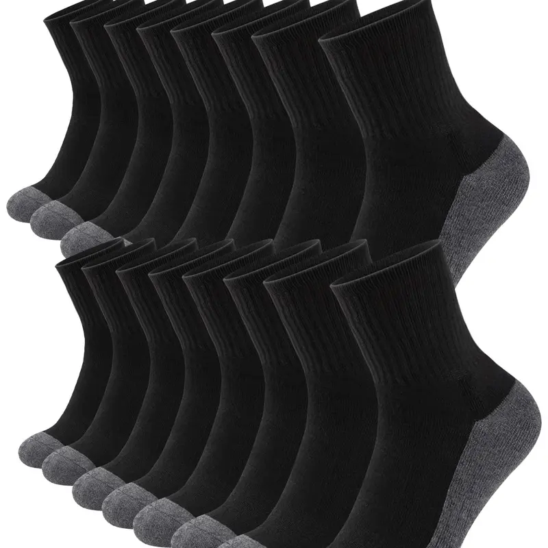 8Pairs-Classic Socks, Breathable Sweat-Absorbing Sports Athletic Socks, Sweat Absorbent Socks, Sports Fit Socks, Unisex Mid-Calf Socks for All Seasons, Versatile Casual Wear