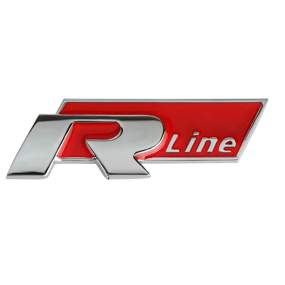 Auto Modification Accessories, Automotive Decoration, Metal 3D Rline Badge Body Decoration Sticker Car Decals Vehicle Exterior Decoration For Volkswagen VW Golf, Polo, Scirocco, Beetle, Passat, Jetta, Tiguan Car Decorations
