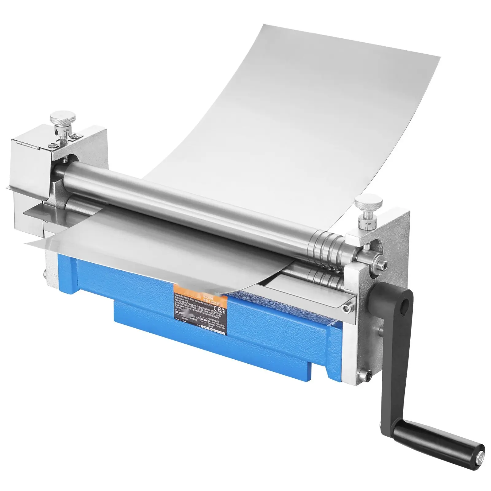 Slip Roll Machine, 12.6 Inches Forming Width In 20 Gauge Capacity, Sheet Metal Slip Roller Rolling Bending Machine, With 2 Detachable Rollers For Low Carbon Steel Copper Aluminum Alloy Sheet