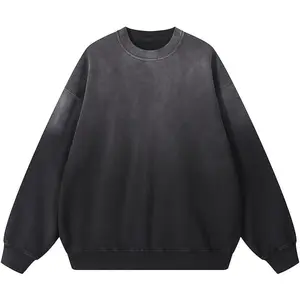 Oversized Acid Wash Hoodie Sweatshirt Heavyweight Vintage Cotton Pullover Streetwear for Unisex