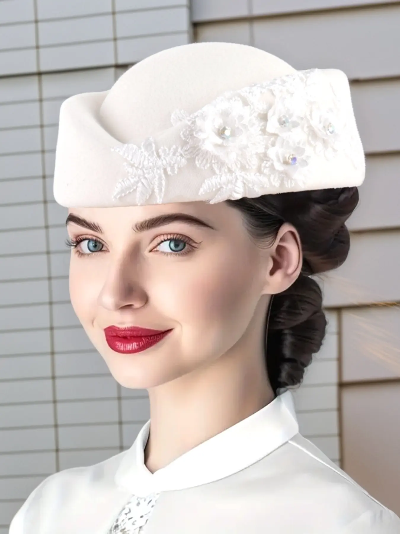 Women's Lace Flower Soft Beret Hat, Comfortable Fit Elegant Design, Perfect for Party & Daily Wear, Stylish Accessory
