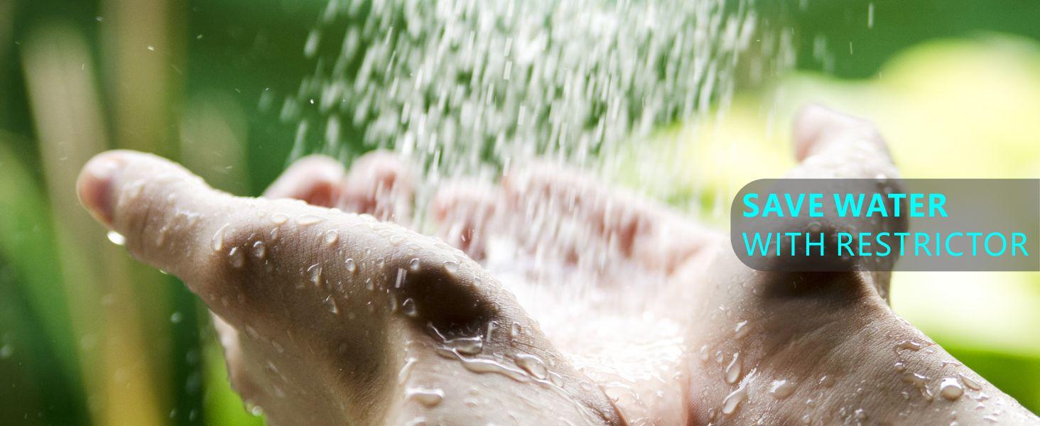 rain shower head with handheld spray,10''High Pressure Rainfall Shower Head / 3 Setting Handheld Shower head Combo with 11'' Extension Arm and 78" Extra Long Hose/Square Rain shower head(Chrome)