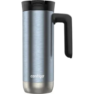 Contigo Superior 2.0 Stainless Steel Travel Mug with Handle Leak-Proof Lid Double-Wall Insulation for Hot & Cold Beverages, 20oz ,Dark Ice, Ideal for Commuting and Travel
