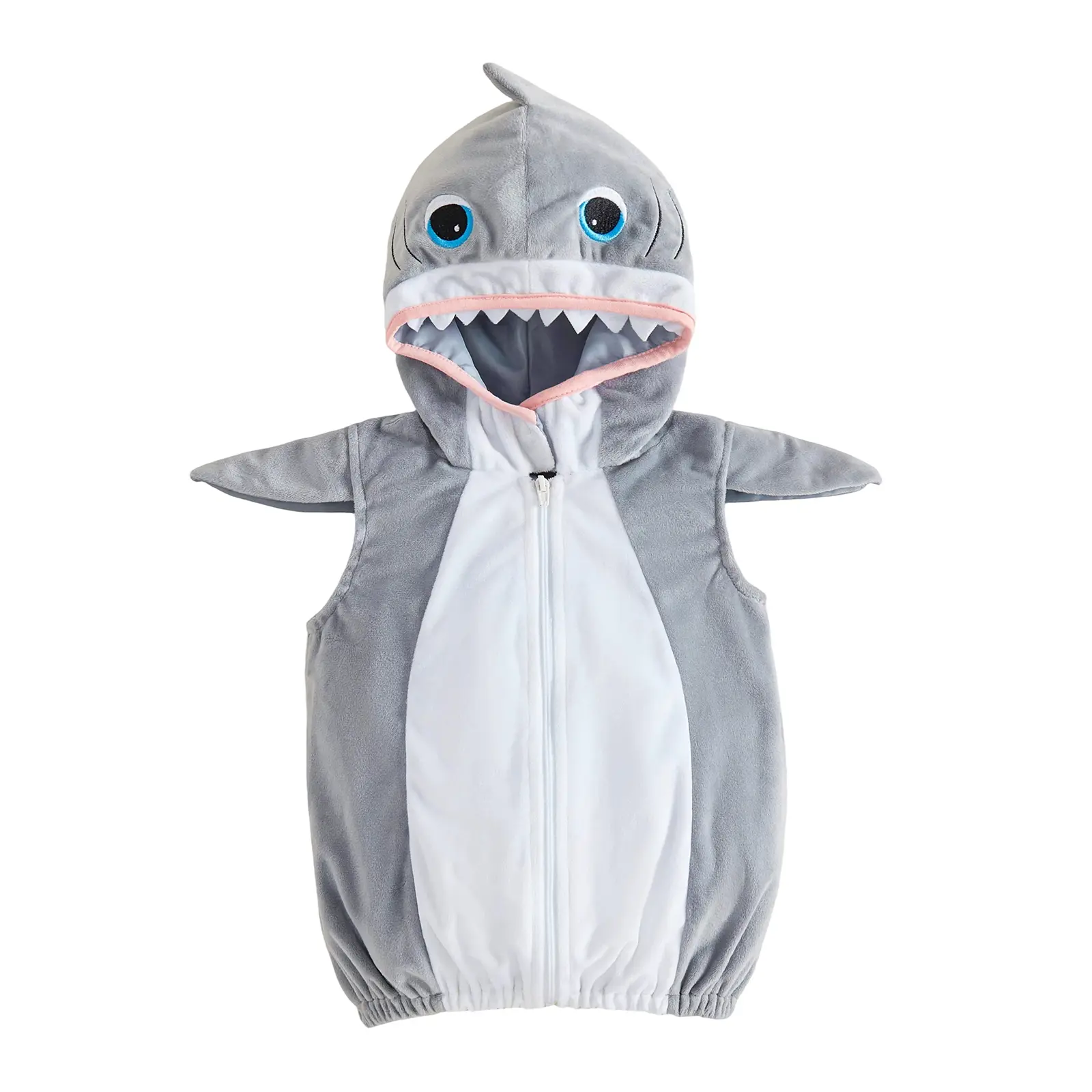 9M-6T Toddler Baby Boy Halloween Costumes Shark Hooded Vest, Shark Costume Kids, Baby Halloween Costume, 3D Shark Head Fin Details & Full Front Zipper, Animal Cosplay for Halloween Party