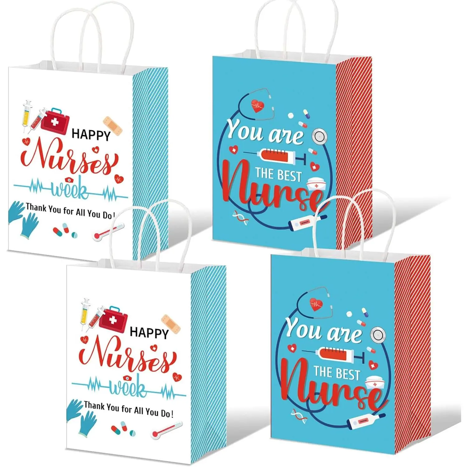 12 count Nurse Gifts Bag  Graduation  Bag Happy Nurse Week Gifts Bag You Are  Nurse  Bag  Week Craft Paper Goodie Bags for Rn  Graduation Party Supplies