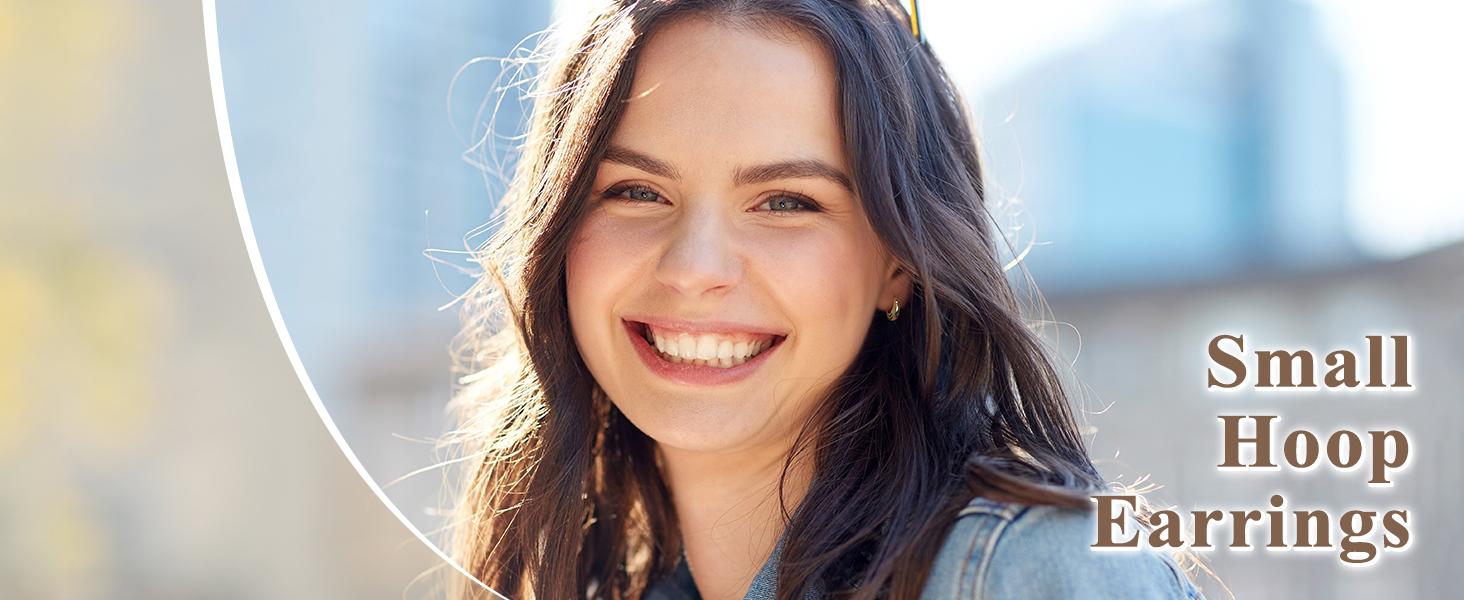 Small Sterling Silver Huggie Hoop Earrings Set for Women, Hypoallergenic 14K Gold Plated Hoops Stacks for Multiple Piercings, Dainty Cute Mini Lightweight