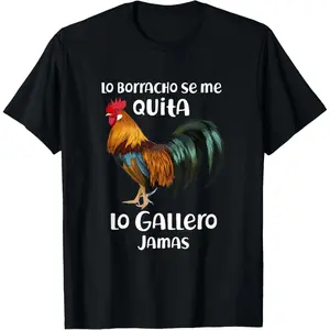 100% Cotton Funny Rooster Jamas T-Shirt.