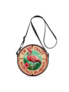 Lightweight Crossbody Bag with 2D Flamingo Print, Perfect Gift for Women, Available for Crossbody, Single Shoulder, Double Shoulder and Hand Carry, Ideal for Commuting, Outdoor, Travel, Casual & School Use