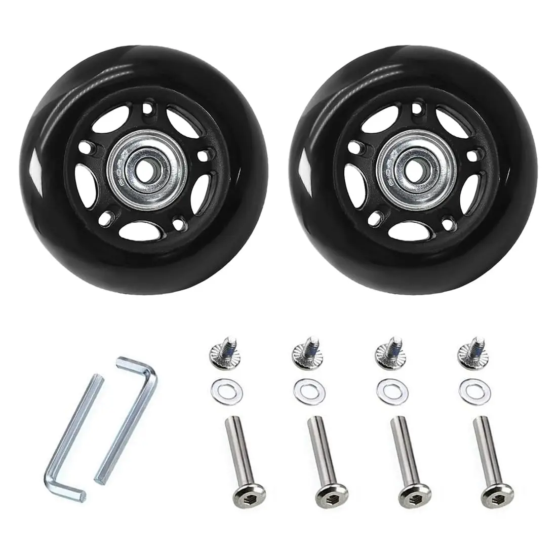 68 x 24mm 2 count Luggage Suitcase  Wheels, Rubber Swivel Caster Wheels Bearings Repair   for Carry- Roller Bag, Suitcase Bag, Trolley Bag