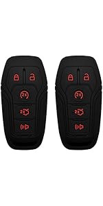 Key Fob Shell Case Replacement Fits for Ford F150 F250 2015 2016 2017 FCC ID:M3N-A2C31243300 P/N:164-R8117 Keyless Entry Remote Control 5 Button Pad Cover
