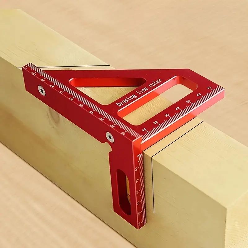 1pcs, carpenter's square ruler protractor triangle ruler high-precision marking Hand Measuring Tool for engineers and carpenters, made of aluminum alloy with thickened marking ruler