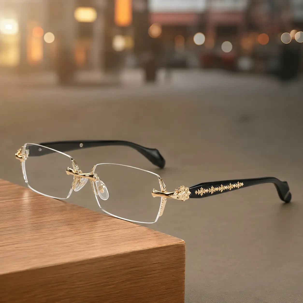 Rimless High Quality Eyewear, Frameless Glasses with Diamond-Cut Edges, Stainless Steel Fashion Temple Decor, Unisex Adults' Accessories for Daily Use, Mens Gifts. summerwins,summerwins, Father's Day Gifts