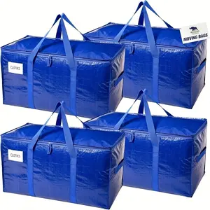 50lb Moving Bag, Durable Waterproof Puncture-Resistant PP Storage Bag, Reinforced Handles, Zipper Closure, Luggage Box