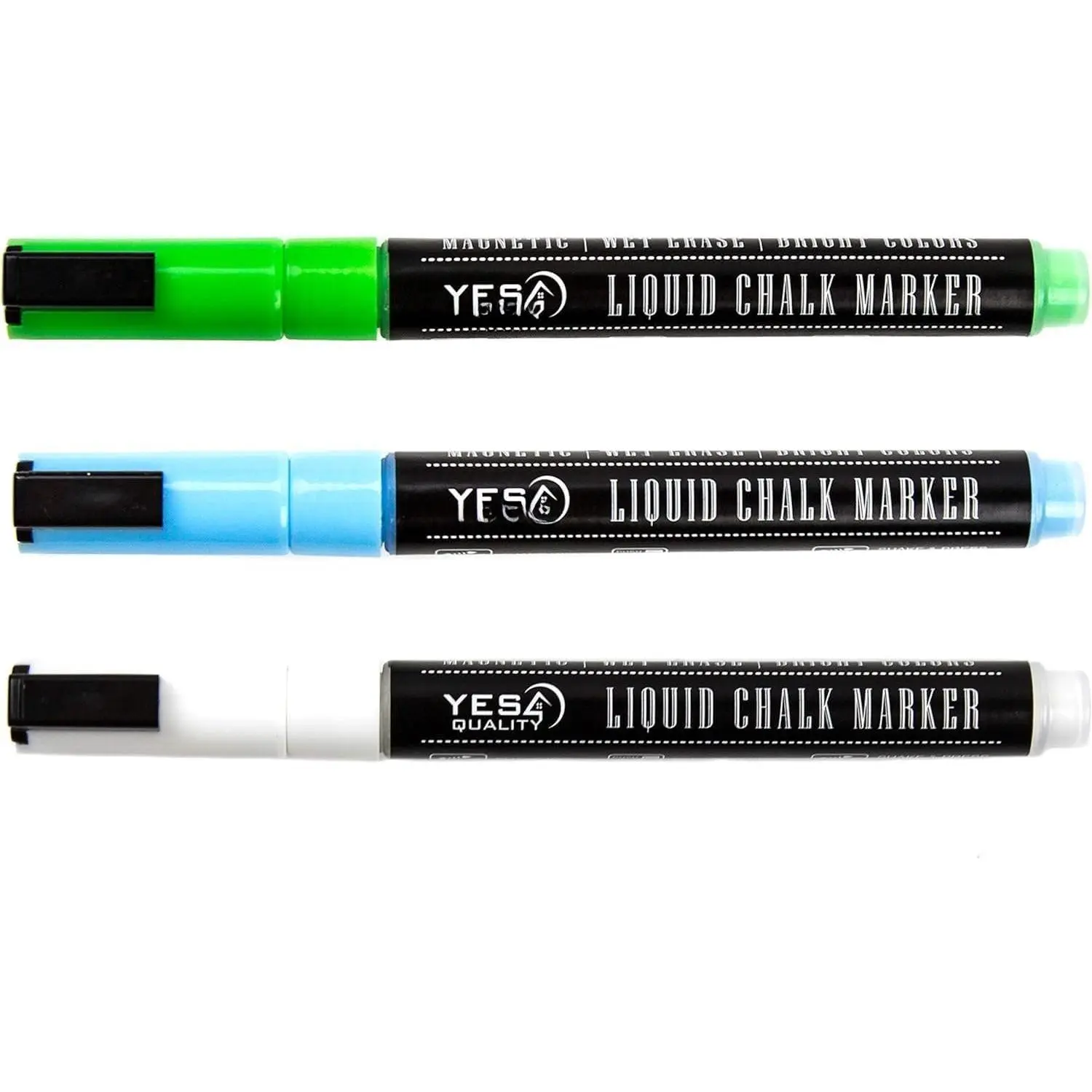 Liquid Chalk Markers - 8-Pack with 1mm Fine Tip, Erasable Wet Erase Pens for Dry-Erase Blackboards