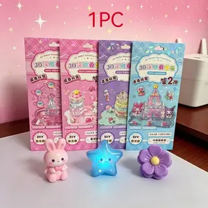 3D Crystal Stickers, Cute Animal Embossed 3D Stackable Sticker Decor, DIY Craft Kit, Educational Toy for Kids, Gift for Boys and Girls