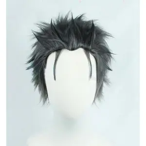 Re:Zero kara Hajimeru Isekai Seikatsu Subaru Natsuki Wig Black Grey Mix Short Synthetic Hair Cosplay Wigs