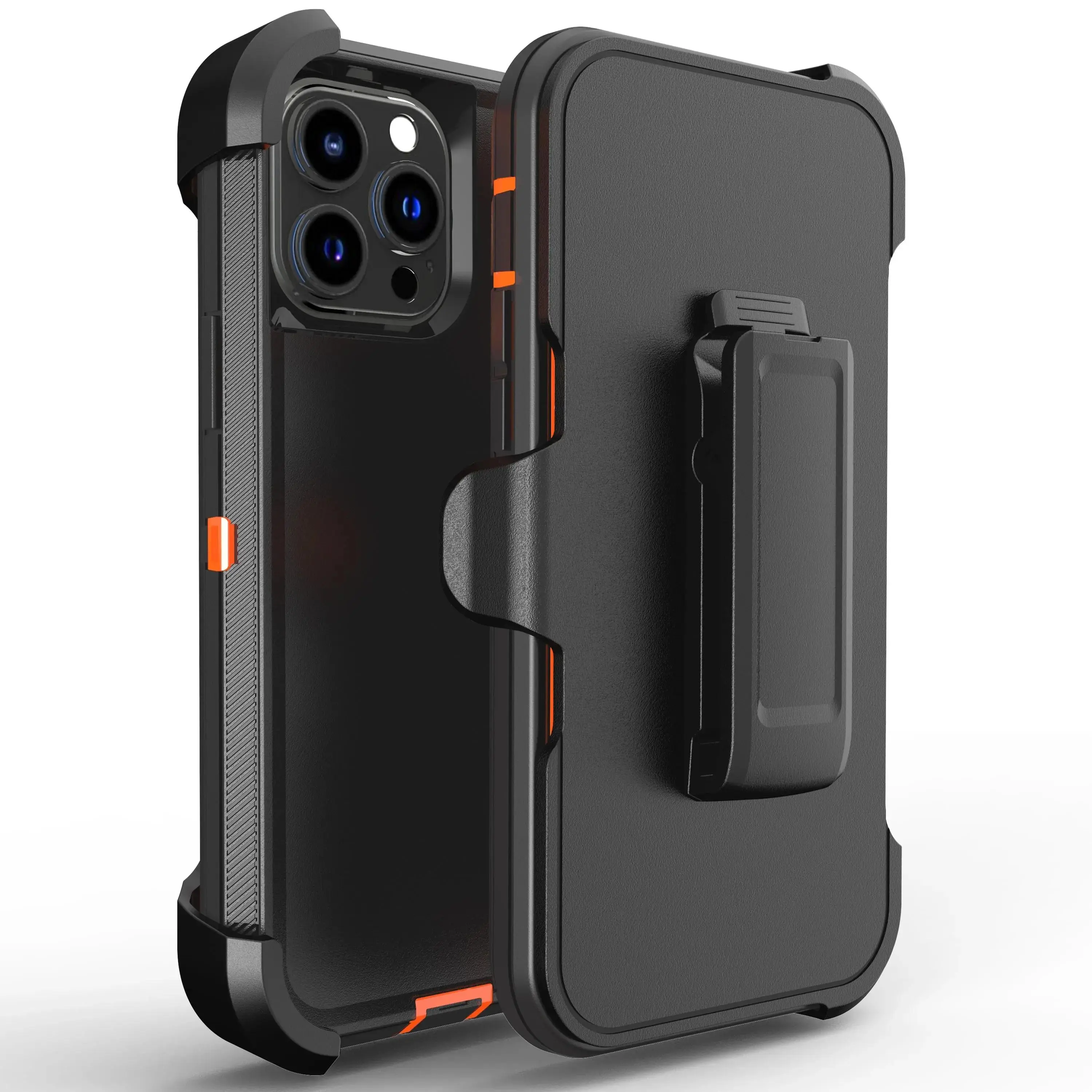 3 IN1 For iPhone 16E 16 14 13 12 11 15 Pro MAX MINI 14 15 16 Plus SE2 SE3 Heavy Duty Shockproof Armor +Belt CliP Phone Case