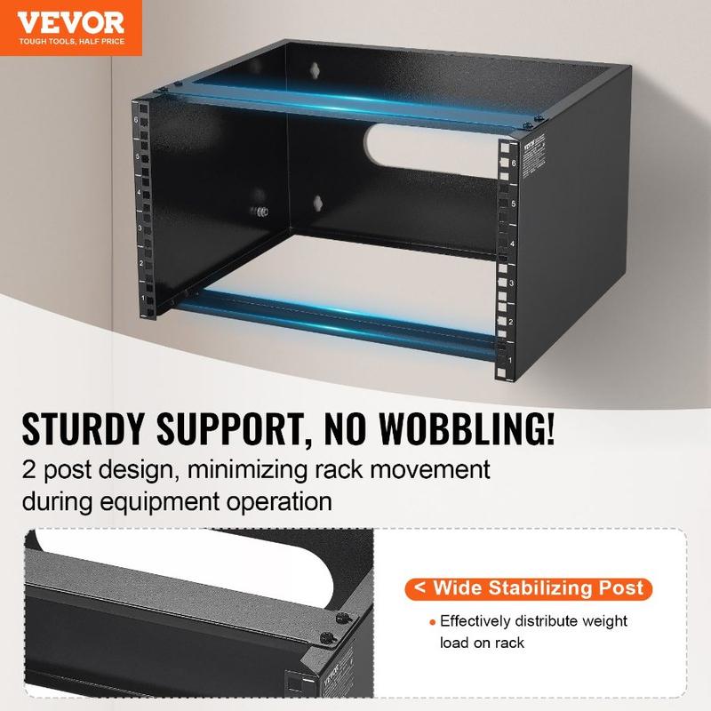VEVOR 6U Wall Mount Network Rack, 14 in/355.6 mm Depth, 50 lbs/22.68 kg ...
