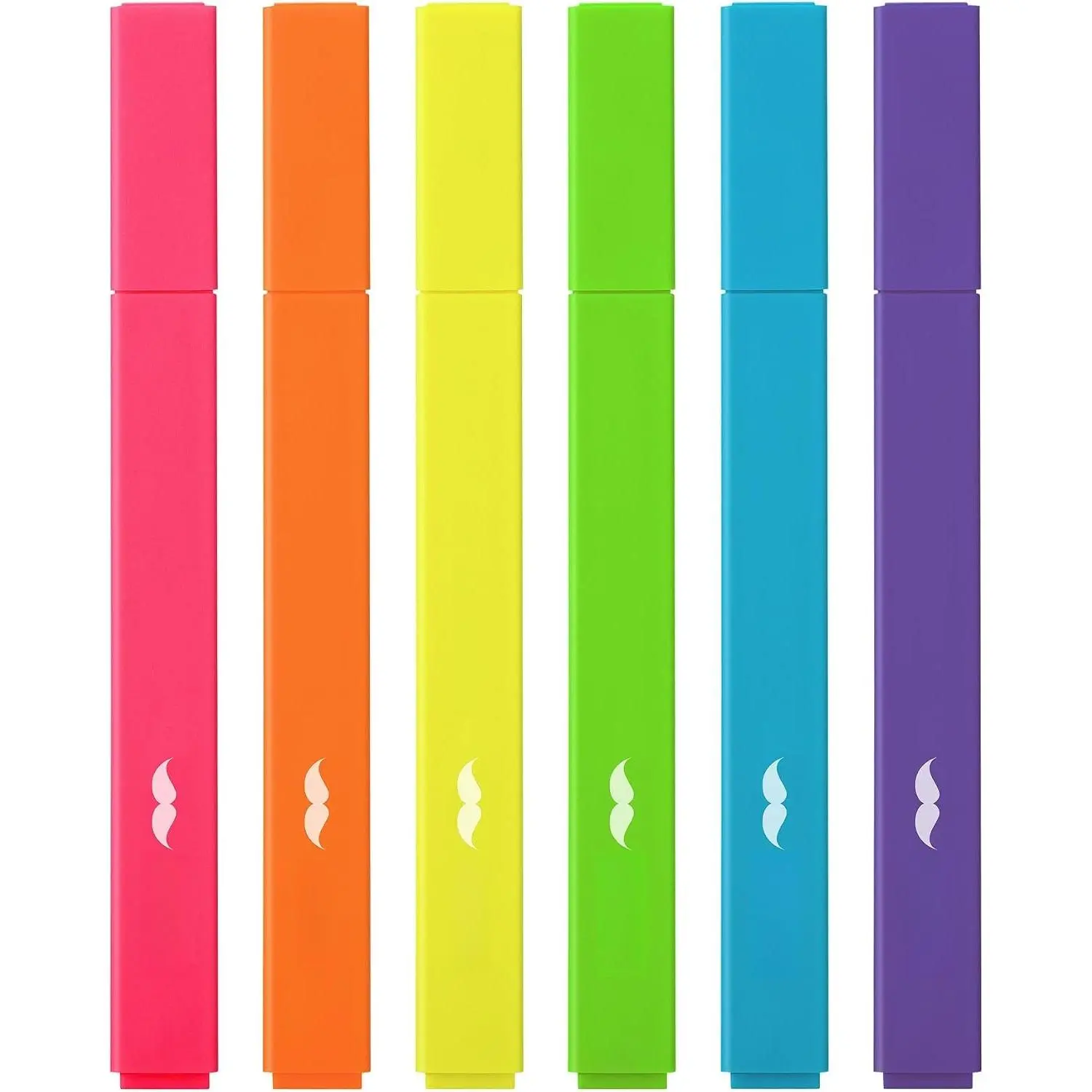 Aesthetic Chisel Tip Highlighters, 6-Pack No Bleed Quick-Dry Ink Office Stationery for Journaling, Highlighting, School Supplies