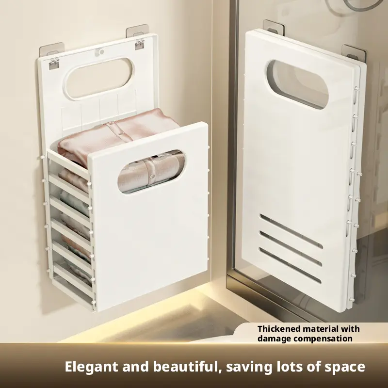 No-drill dirty laundry basket, household wardrobe storage basket, dirty clothes storage basket, foldable toilet storage