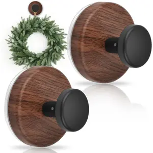 Suction Cup Wreath Hanger, Upgraded Reef Hooks for Front Door, Glass Window, Over Door, Mirror & Tile–Christmas/Thanksgiving/Halloween/July 4th/Easter/Valentine/Spring/Summer/Fall (Walnut, 2 Pack)fidget toys