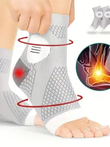 Men's Sporty Crew Socks, Lightweight Breathable Compression Socks, Arch & Foot Support, Ideal for Daily Wear & Outdoor Activities