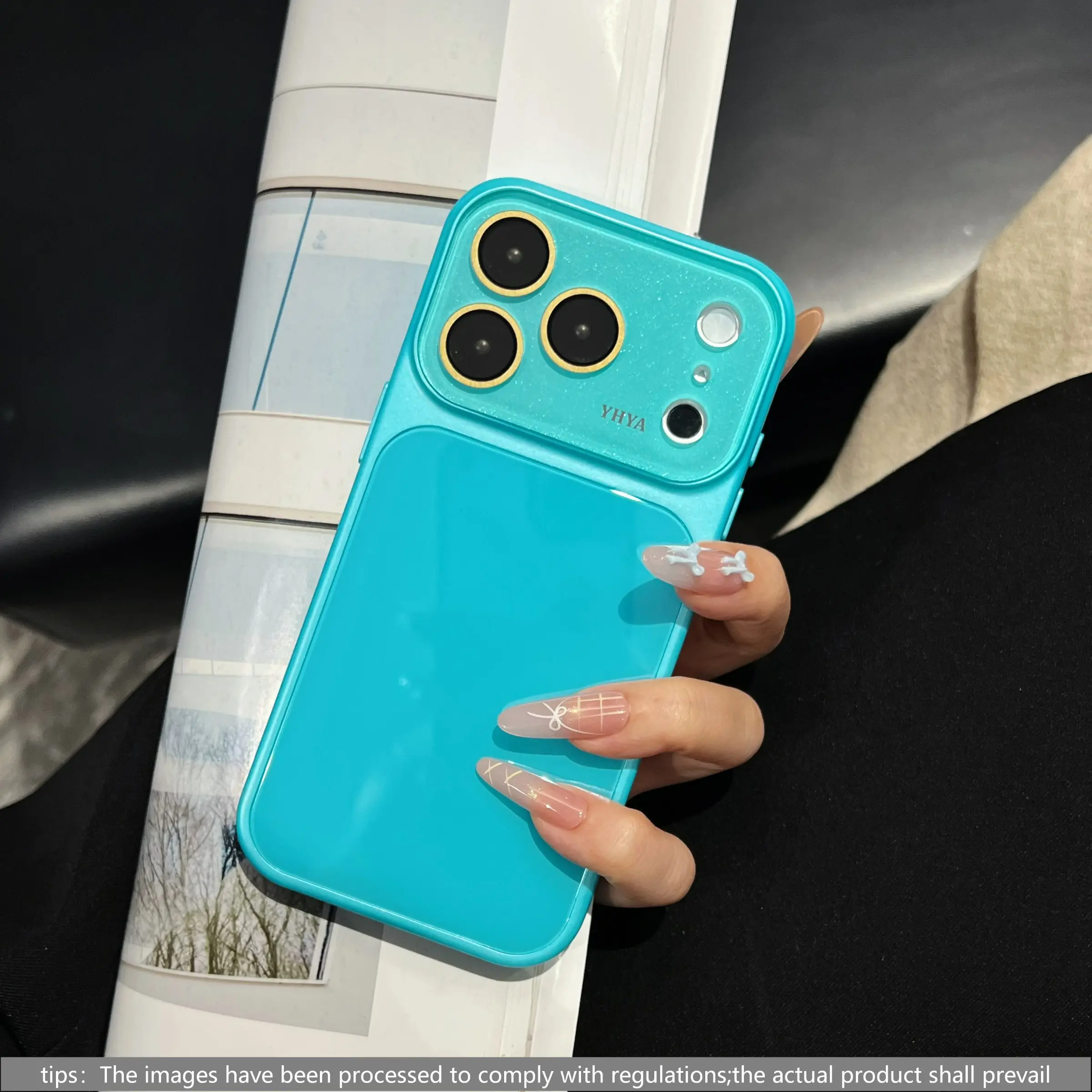 Fashionable Luxury Glossy Ice Glass Phone Case, Shockproof Camera Protection, Compatible with iPhone 17pro Max 16pro 15 14 13 12