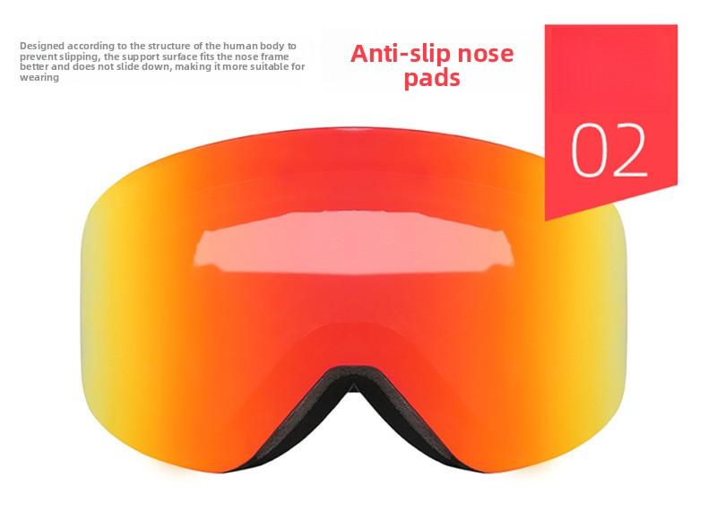 Ski mask, magnetic ski goggles, cylindrical lenses, anti-fog, unisex outdoor mountaineering, skiing, cycling goggles