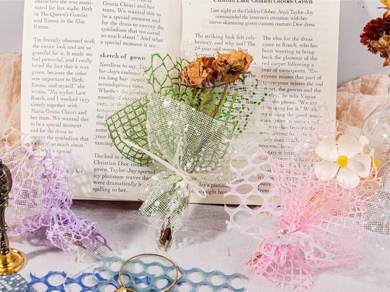 96 Sheets Textured Scrapbook Paper and Mesh Fabric Assorted Set  6 Mixed Special Paper for Scrapbooking Planner Bullet Junk Journal Supplies Mixed Media Collage Card Embellishments 3.9x5.5 Inch