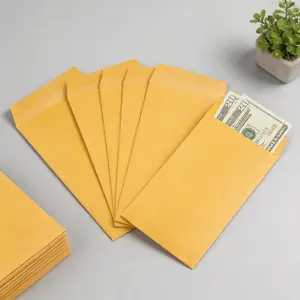 20-Pack Gold Kraft Paper Self-Seal Envelopes, Self Sealing Envelopes, Easy Lick-to-Seal Closure, No Water Needed, Perfect for Office, Business Mail, Love Notes, Surprise Letters, Party Invitations, Stationery for Couples & Home Office